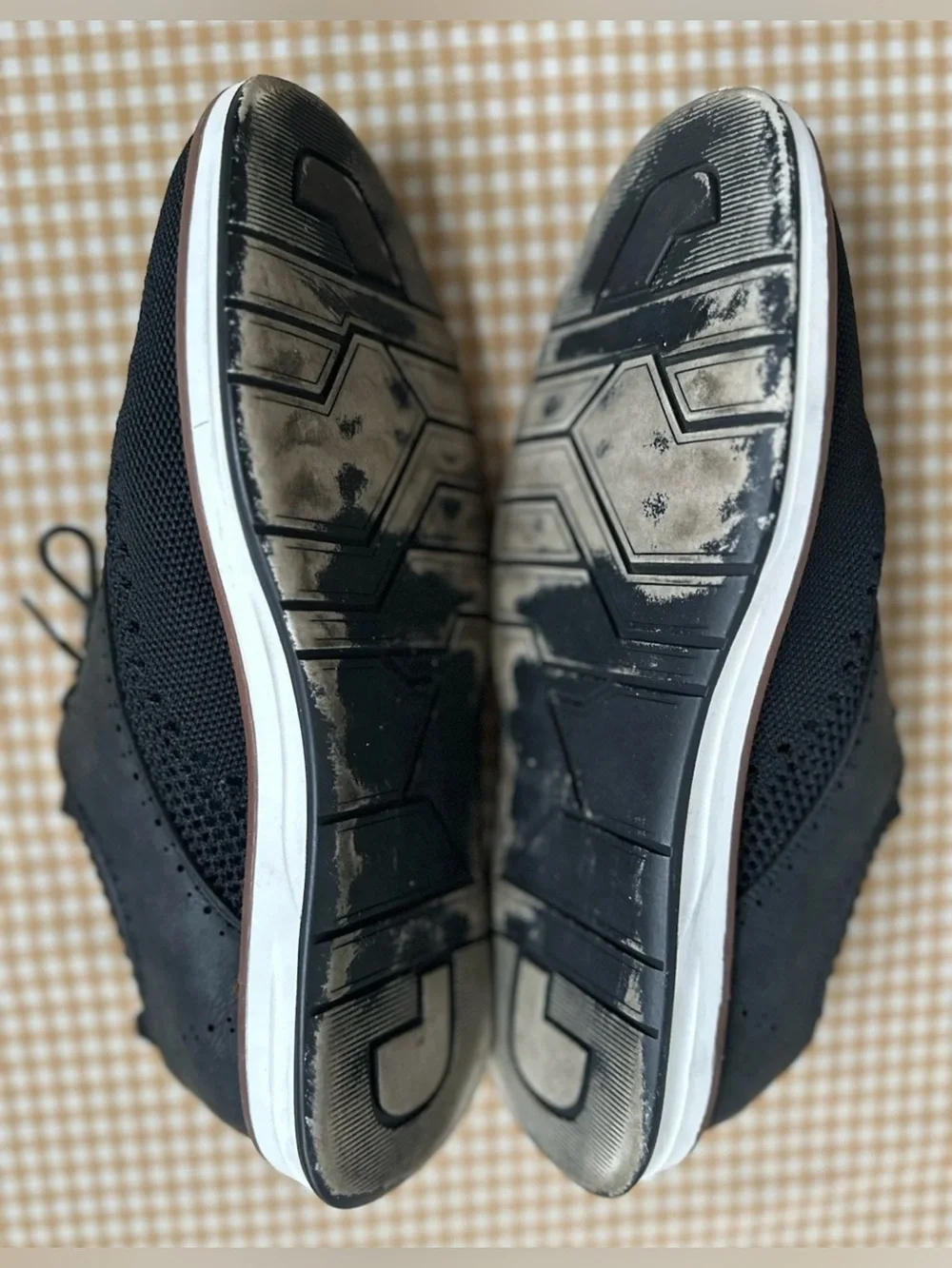 Men's Black Knit Lace-Up Casual Shoes